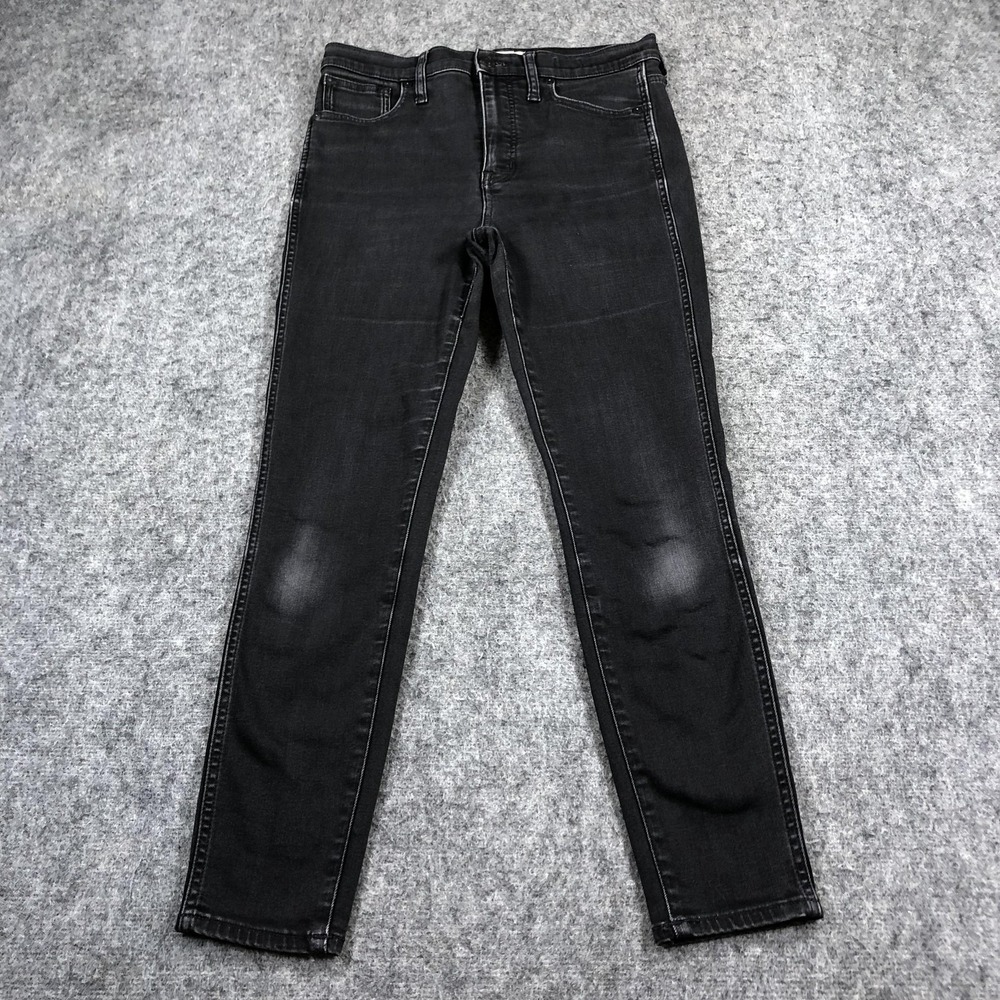 Madewell Jeans Womens 28 Black 10" High Rise Skinny Charcoal Wash Stretch Casual
